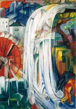 Franz Marc Painting - The Bewitched Mill Franz Marc